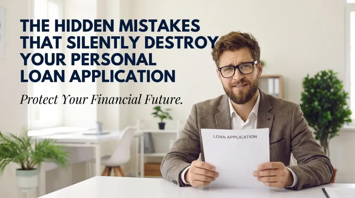 A smart young man holding a loan document, representing the hidden mistakes that silently destroy your personal loan application and how to fix them.